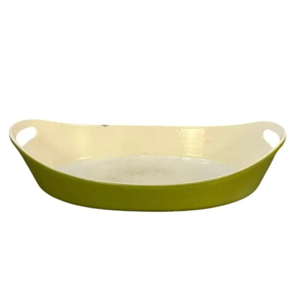 Vintage COPCO Michael Lax Green Enamel Cast Iron Oval Baker Denmark MCM